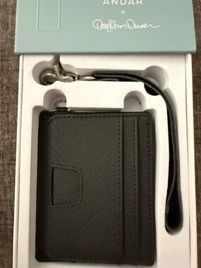 ANDAR Denner 2 Leather Wallet in box Saffiano Leather black